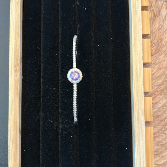 Gorgeous White sapphire and tanzanite bracelet - Picture 1 of 2